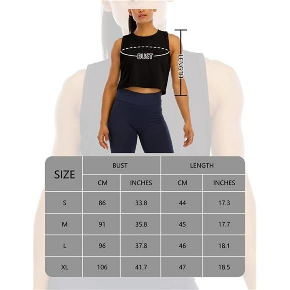 Womens Crop Tops Workout Tops Loose Sleeveless - Picture 6 of 6